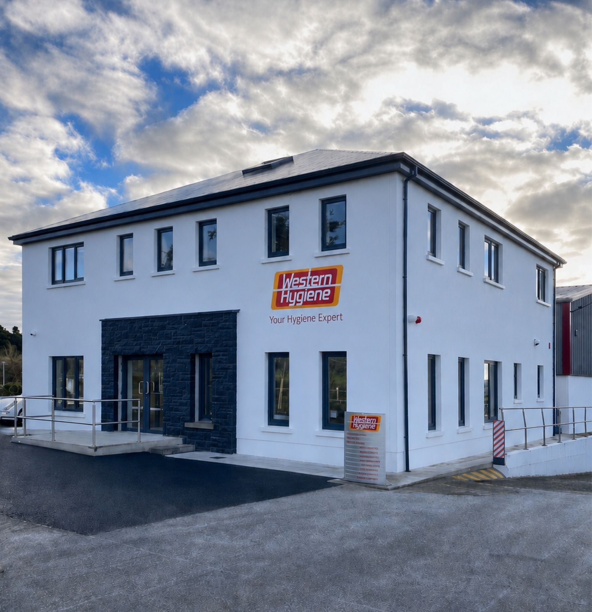 Western Hygiene Building with Slogan