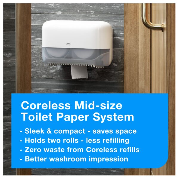 Tork Coreless Toilet Roll Dispenser White T7