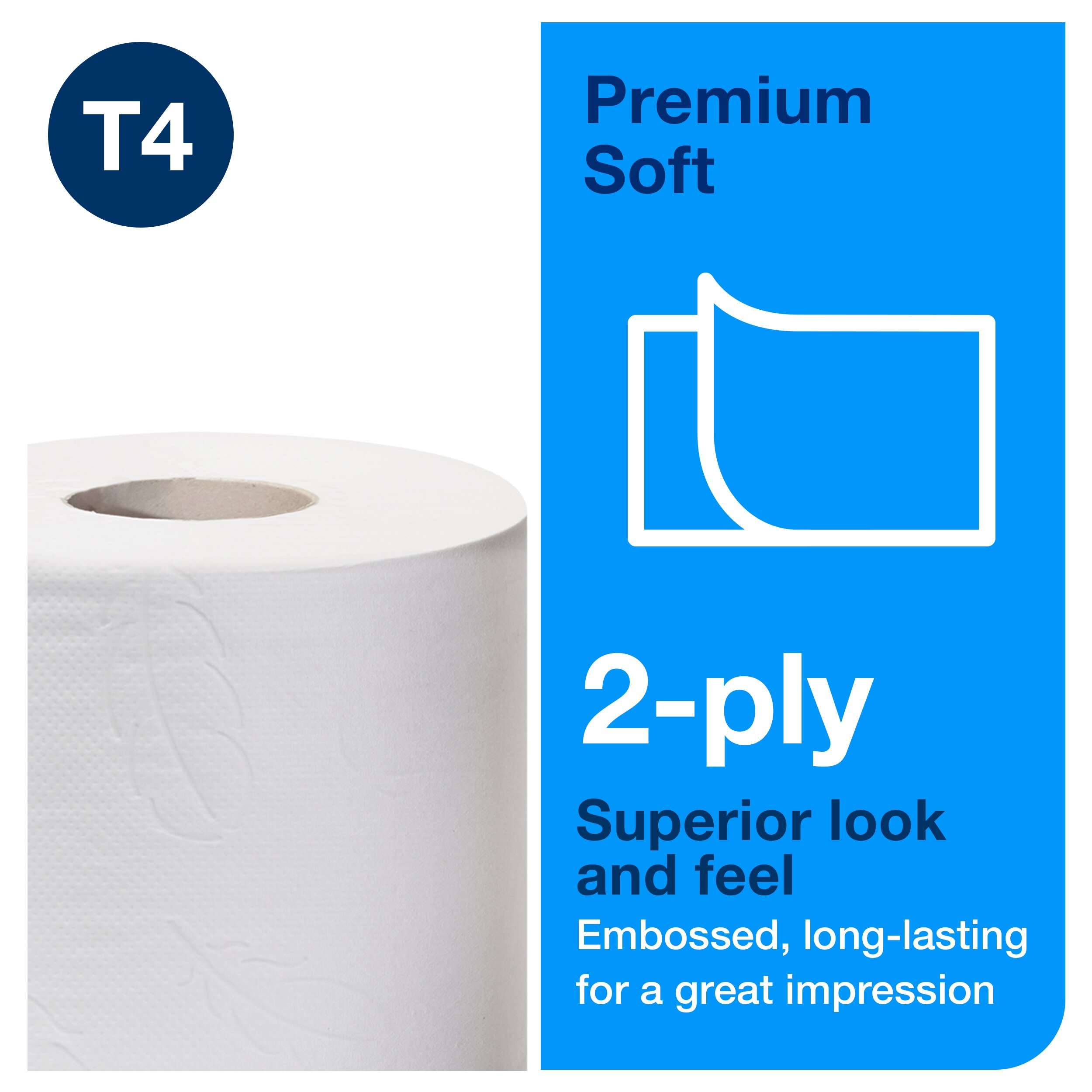 Papier toilette Tork 110406 Premium T4 extra soft, pure ouate, 4plis,  42rlx, 150coupons (P30)