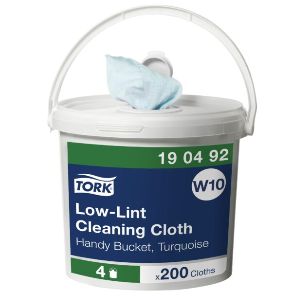 Tork Low-Lint Cleaning Cloth Handy Bucket Turquoise W10