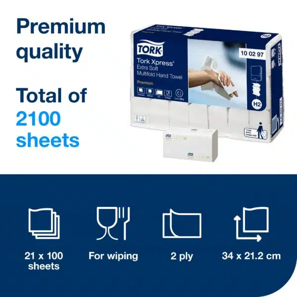 Tork Xpress® Extra Soft Multifold Hand Towels White H2