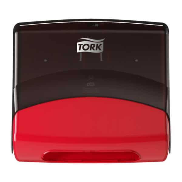 Tork Folded Wiper/Cloth Towel Dispenser Red and Smoke W4