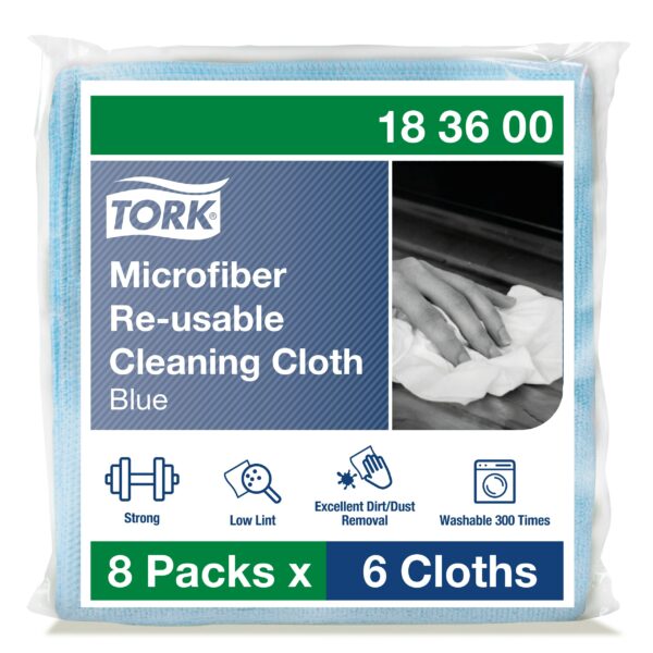 Tork Microfiber Reusable Cleaning Cloth Blue