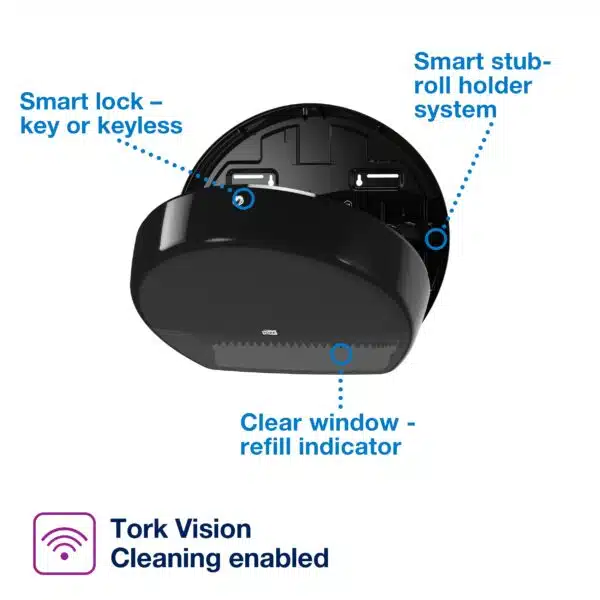 Tork Jumbo Toilet Paper Roll Dispenser Black T1