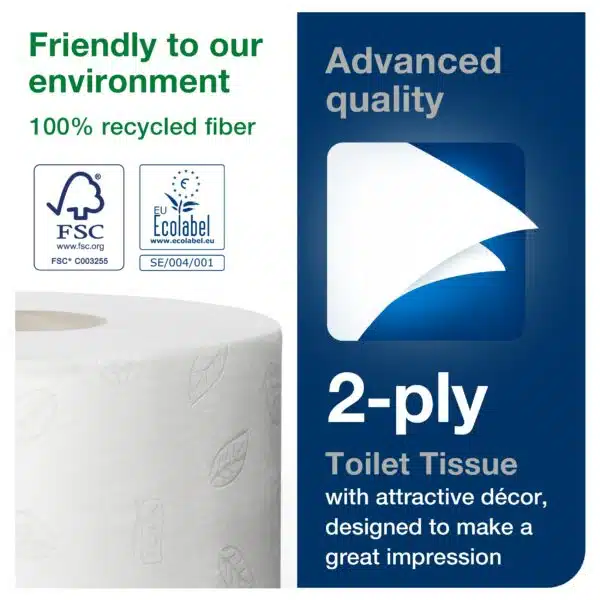 Tork Mini Jumbo Toilet Paper Roll White T2