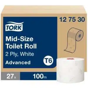 Tork Mid-size Toilet Paper Roll White T6