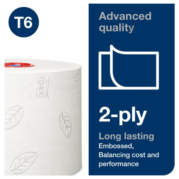 Tork Mid-size Toilet Paper Roll White T6