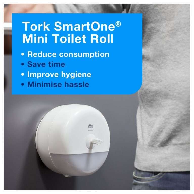Tork SmartOne® Mini Toilet Paper Roll Dispenser White T9