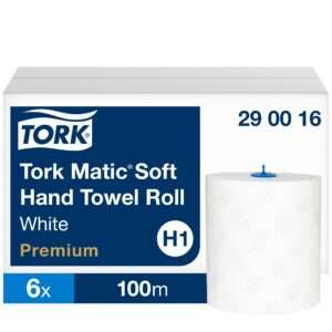 Tork Matic® Soft Paper Hand Towels White with Blue Leaf H1