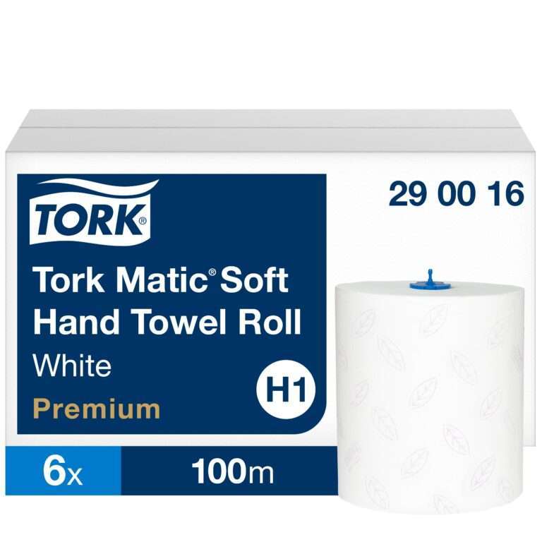Tork Matic® Soft Paper Hand Towels White with Blue Leaf H1