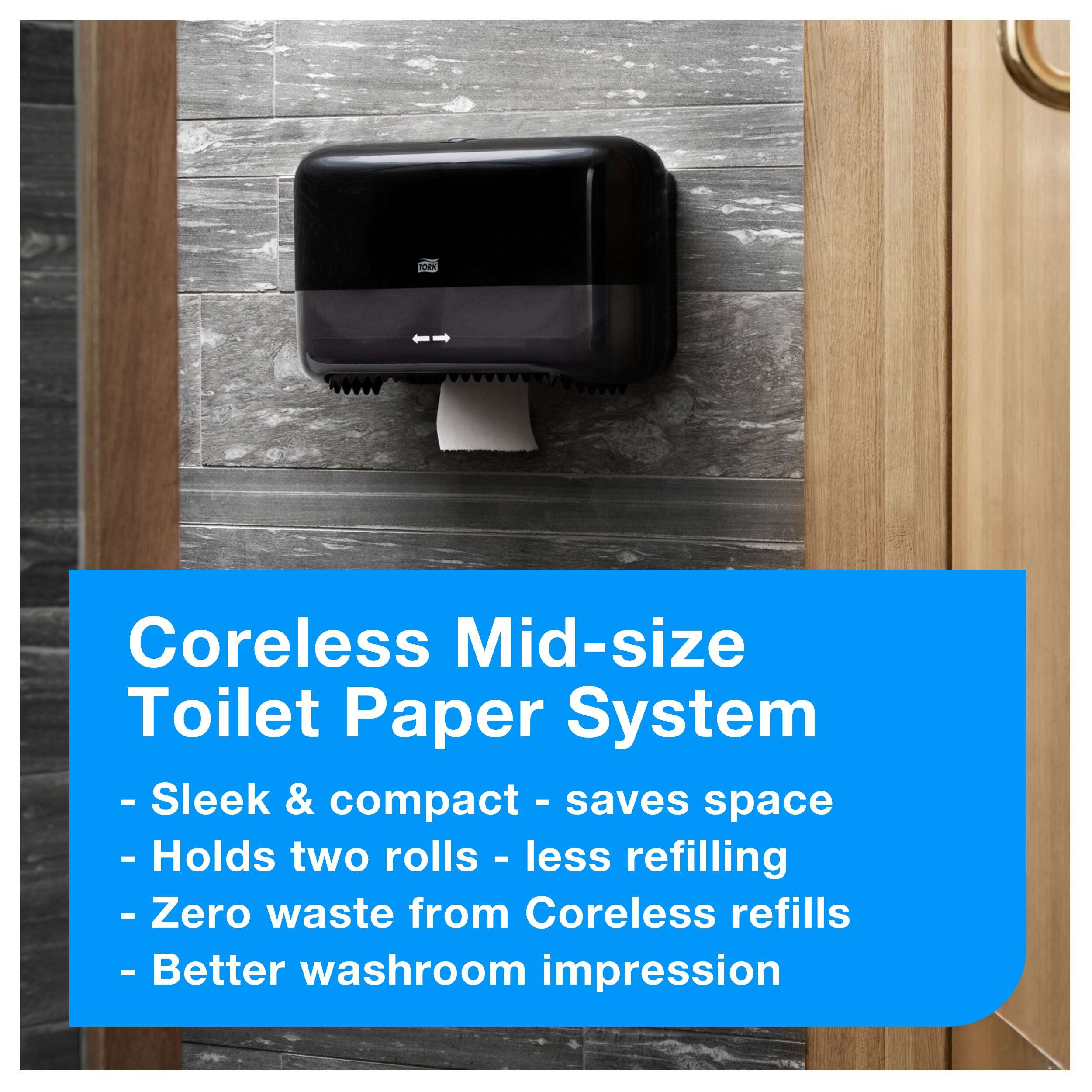 Tork Coreless Toilet Roll Dispenser Black T7
