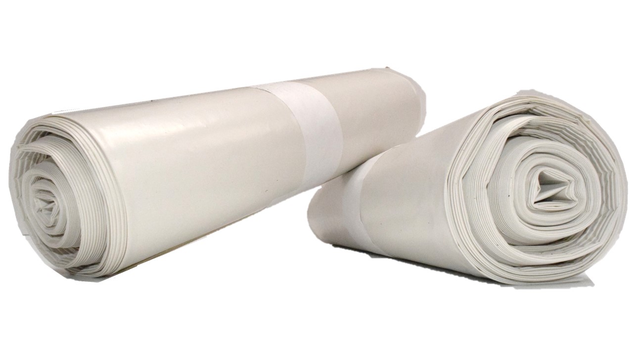 High Density 55 Liters White Bin Liners suitable for holding light office waste