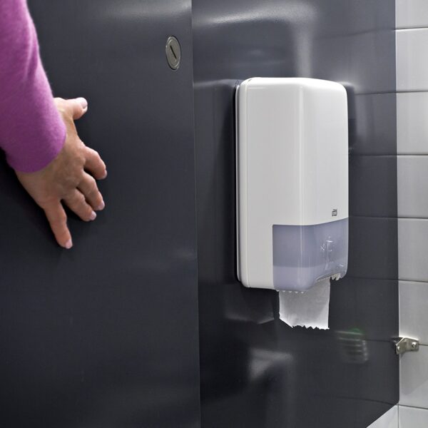Tork Twin Mid-size Toilet Paper Roll Dispenser White T6