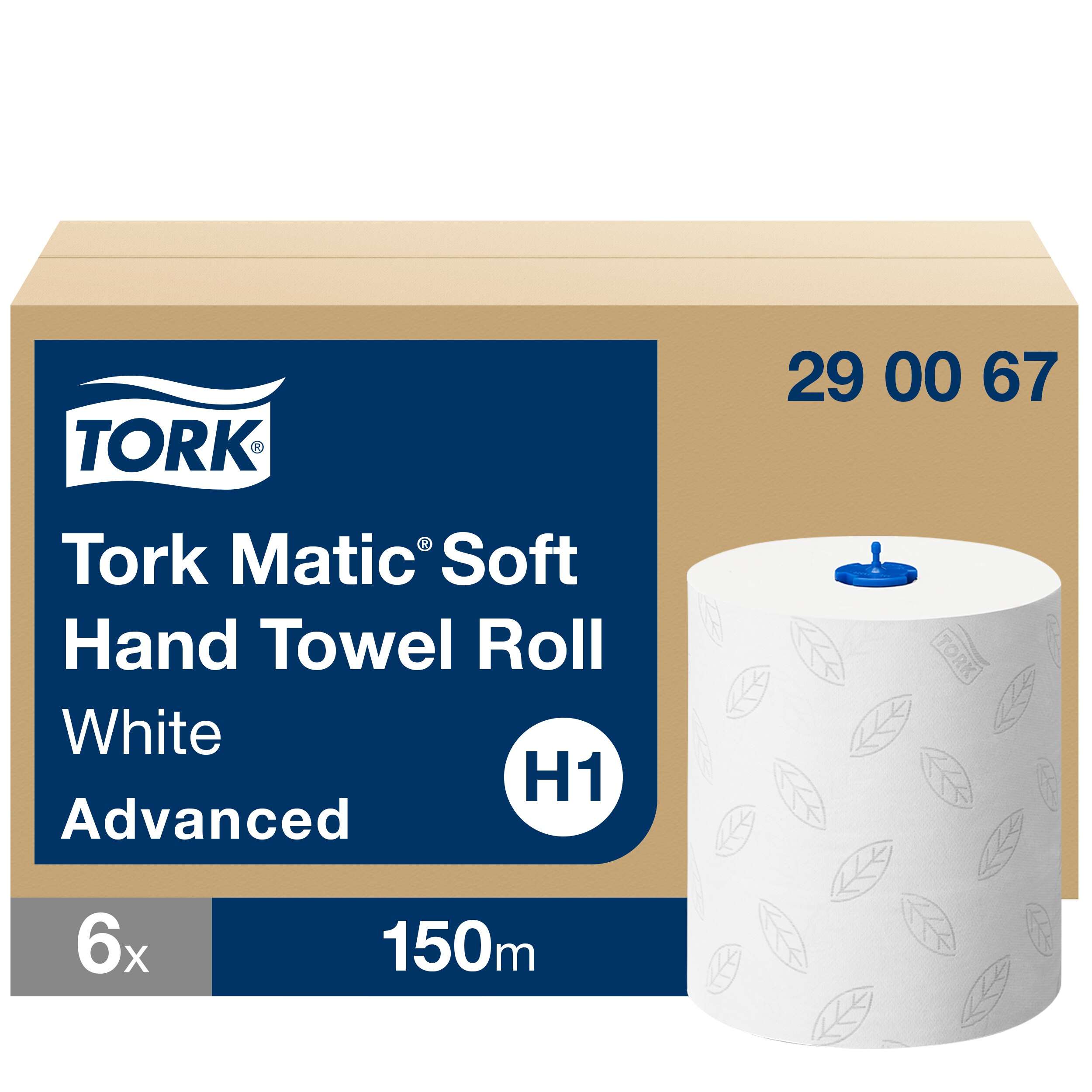 Tork Matic® Soft Paper Hand Towels White with Grey Leaf H1