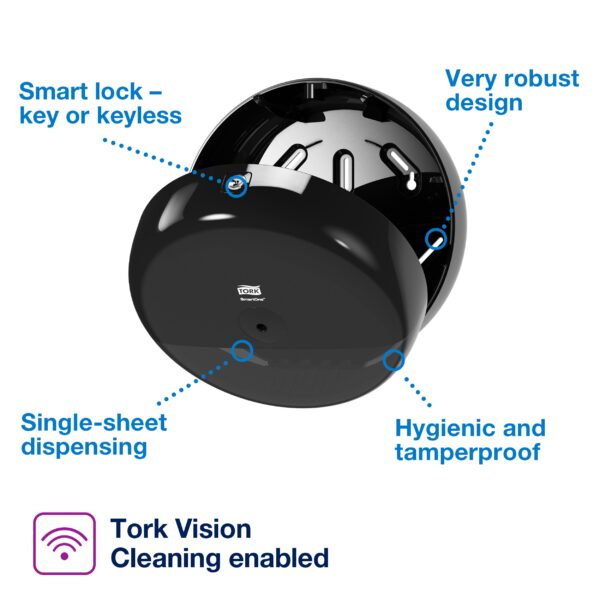 Tork SmartOne® Mini Toilet Paper Roll Dispenser Black T9