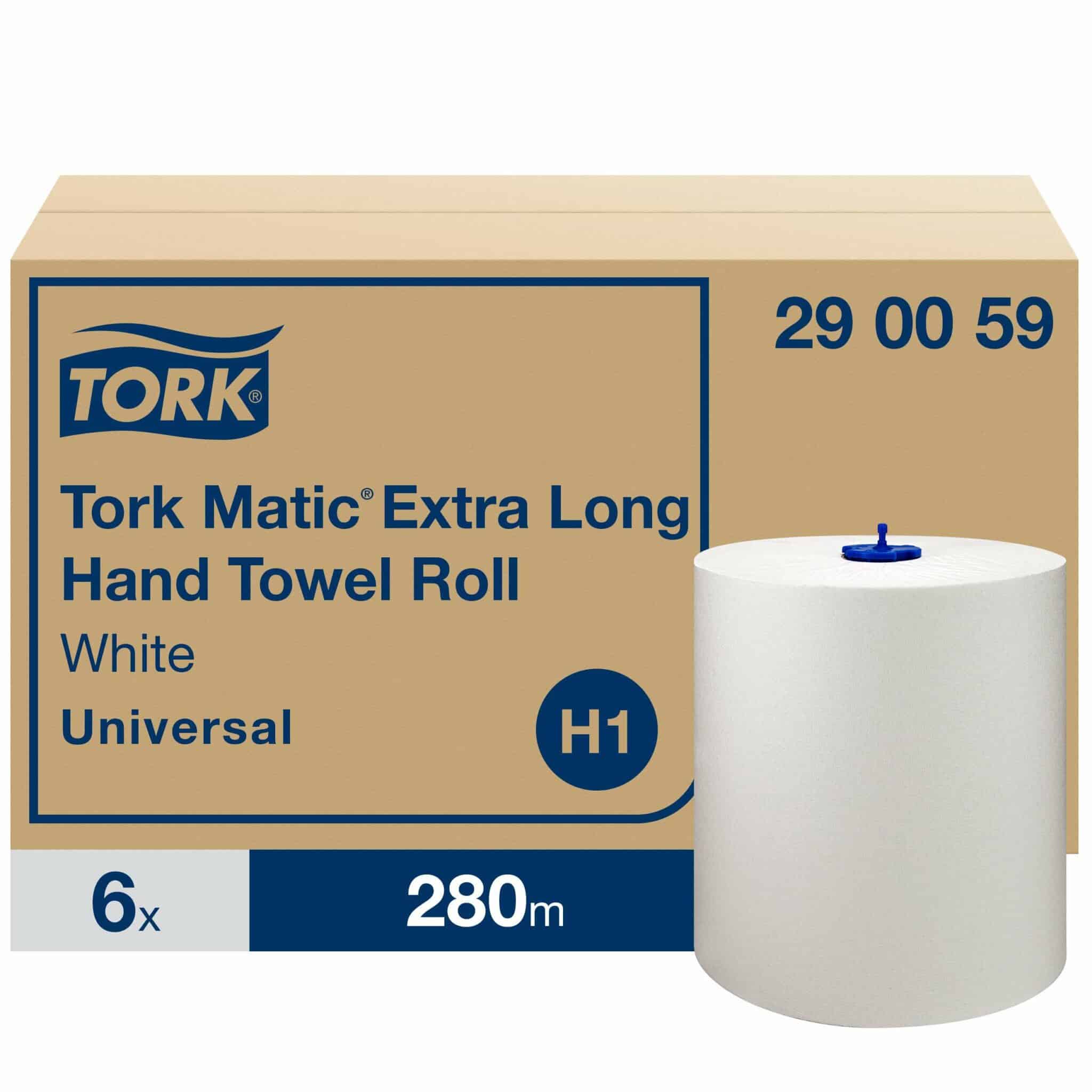 Tork Matic Extra Long Paper Hand Towels White H1 Universal 6 Rolls X 280 M Western Hygiene