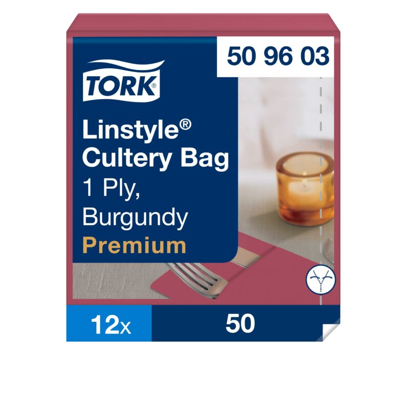 Tork LinStyle® Red Cutlery Bag Linen Napkin