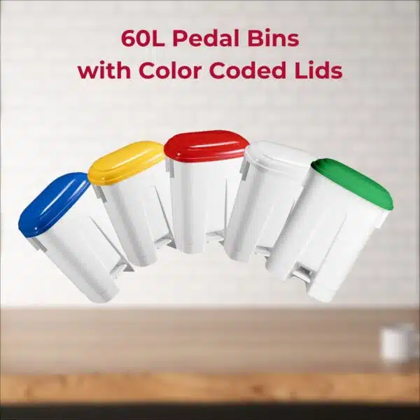 60L Waste Collection Pedal Bin- Ideal for Recycling, Kitchen