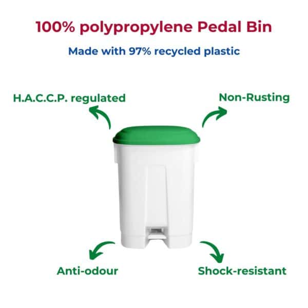 60L Waste Collection Pedal Bin- Ideal for Recycling, Kitchen