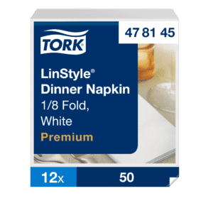 Tork LinStyle® White Dinner Napkin 8 Fold