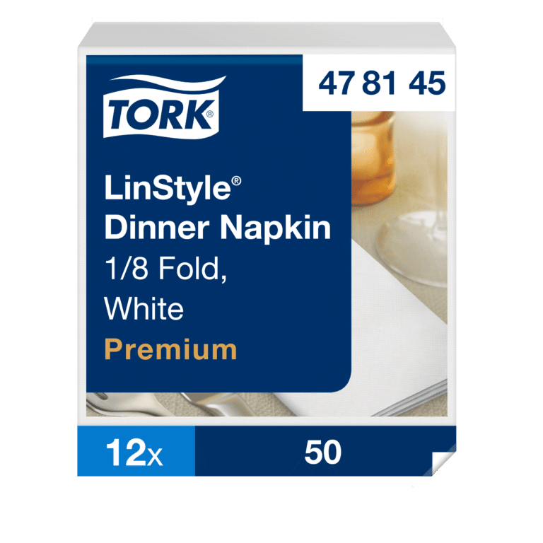 Tork LinStyle® White Dinner Napkin 8 Fold